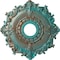 Ekena Millwork Riley Ceiling Medallion (Canopies up to 4 5/8"), 18"OD x 3 1/2"ID x 1 1/2"P, Copper Green Patina CM18RLCGS - alternate 1